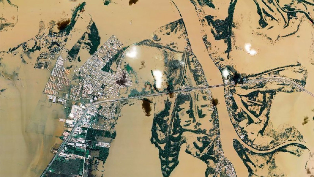 Así se ven desde el espacio las devastadoras inundaciones en Brasil