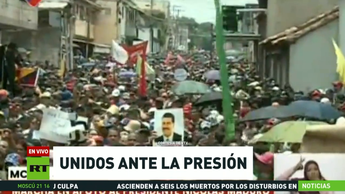 Venezolanos salen a las calles en contra de las sanciones de EE.UU. y en respaldo a Nicolás Maduro