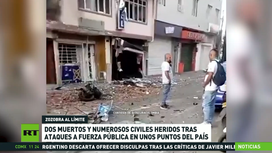Dos muertos y numerosos civiles heridos tras ataques a fuerza pública en unos puntos de Colombia