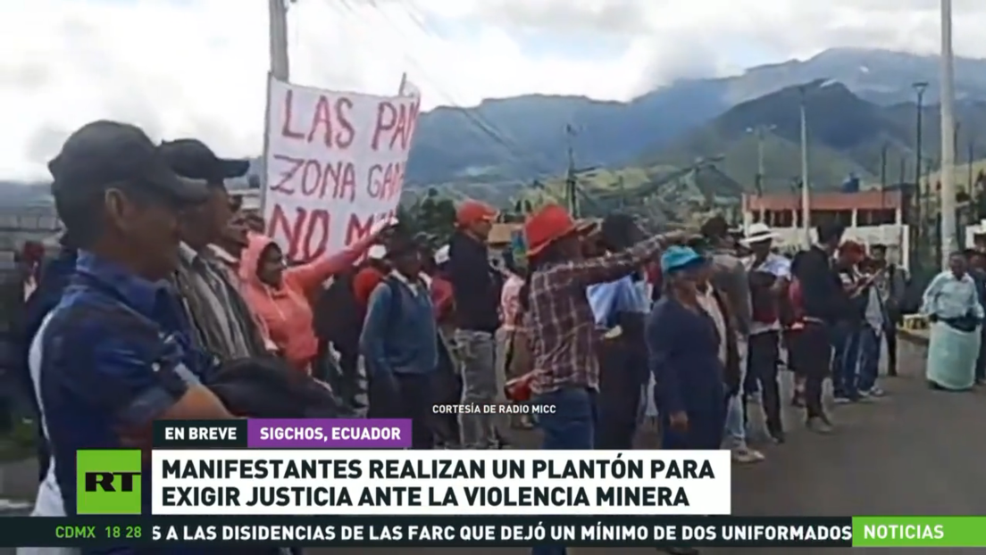Manifestantes condenan violencia de empresas mineras en Ecuador