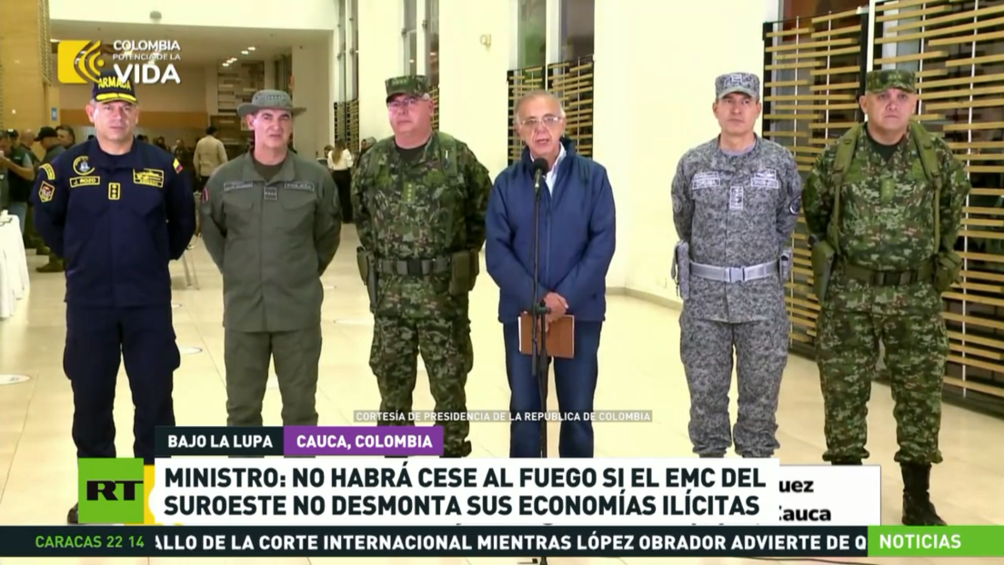 Ministro de Defensa de Colombia: No habrá cese el fuego si el EMC no desmonta sus economías ilícitas