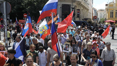 El Regimiento Inmortal en Madrid, España, el 7 de mayo de 2023.