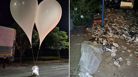 Corea del Norte lanza cientos de globos de basura a Corea del Sur