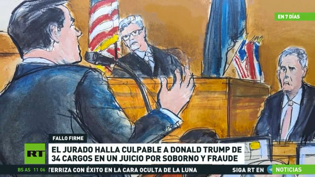 Jurado halla culpable a Trump de 34 cargos en un juicio por soborno y fraude