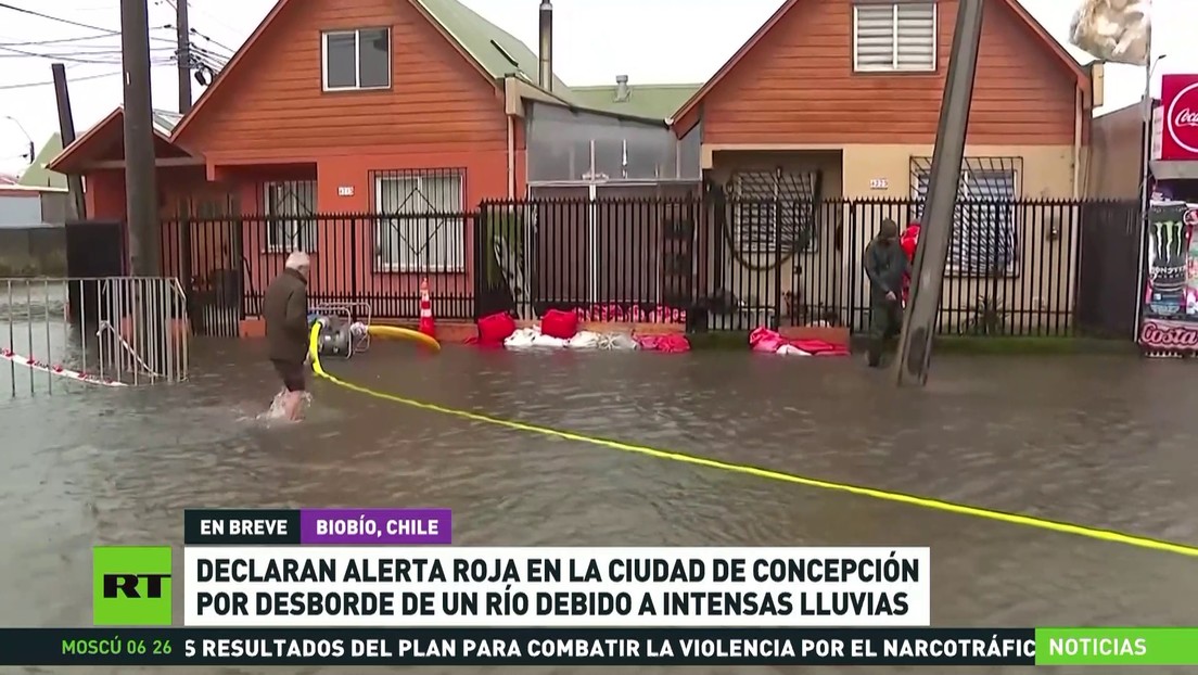 Declaran alerta roja en una ciudad chilena por el desborde de un río debido a intensas lluvias