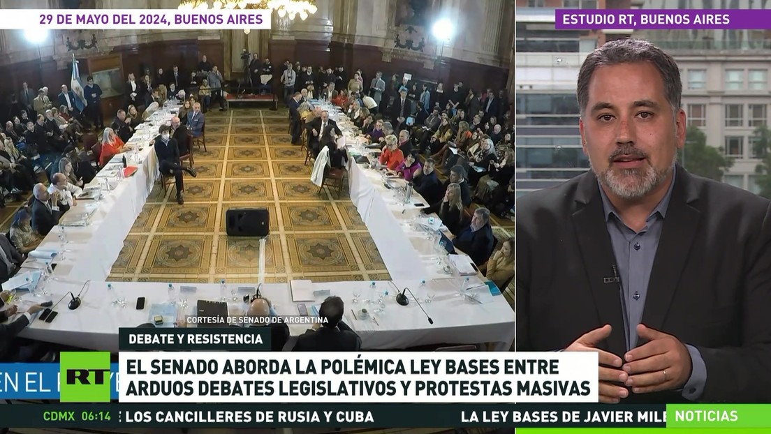 El Senado argentino aborda la polémica Ley Bases entre arduos debates legislativos y protestas masivas