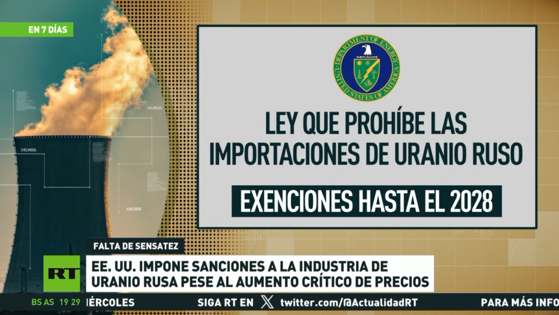 EE.UU. impone sanciones a la industria rusa del uranio pese al aumento crítico de precios