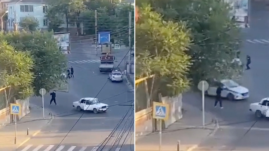 VIDEO: Terroristas disparan contra policías en Daguestán