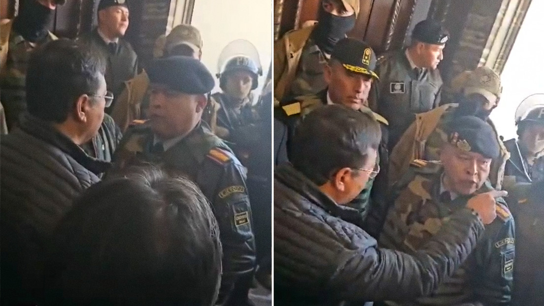 Aparece un video del tenso encuentro de Luis Arce con los militares golpistas