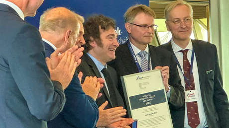 Milei recibe la medalla Hayek en Hamburgo