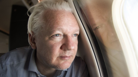 "Acercándose a la libertad": fotografía de Assange en el avión