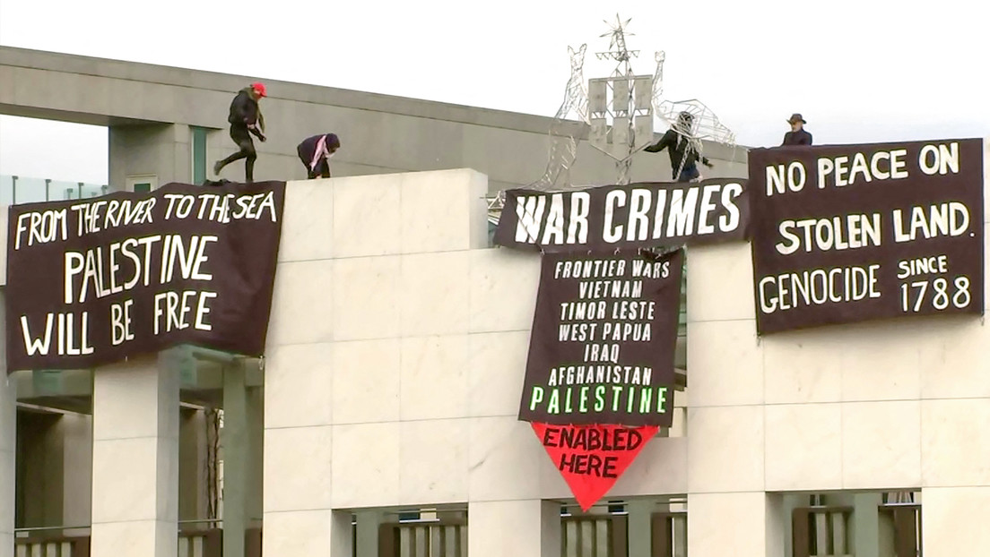 Manifestantes propalestinos escalan el Parlamento australiano (VIDEO, FOTOS)