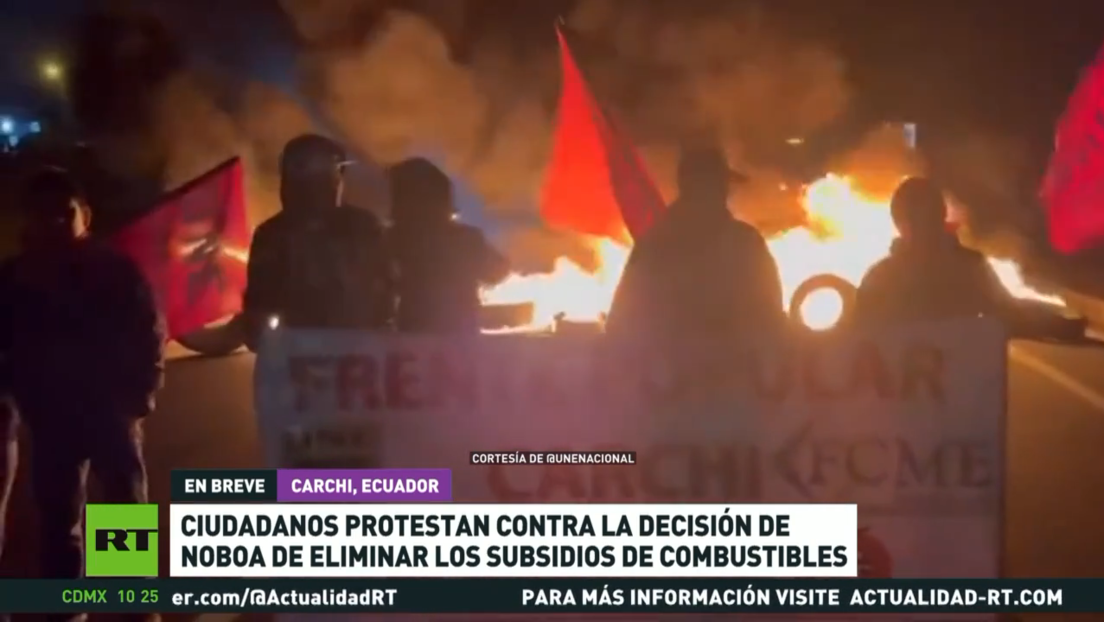 Ecuatorianos protestan contra la decisión de Noboa de eliminar subsidios a los combustibles