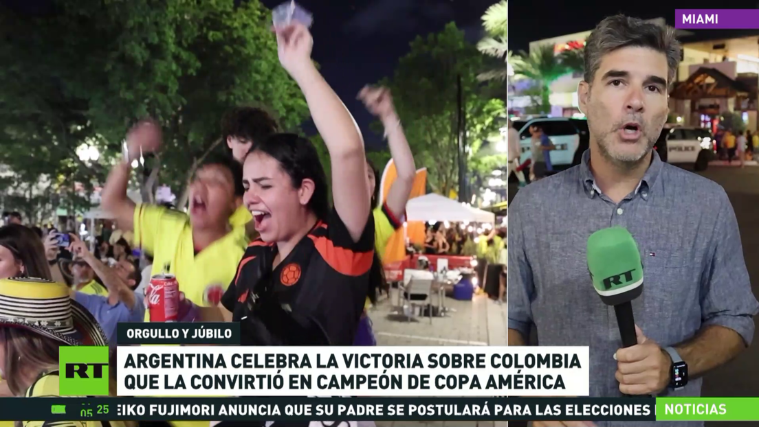 Argentina celebra la victoria sobre Colombia que la convirtió en campeón de Copa América