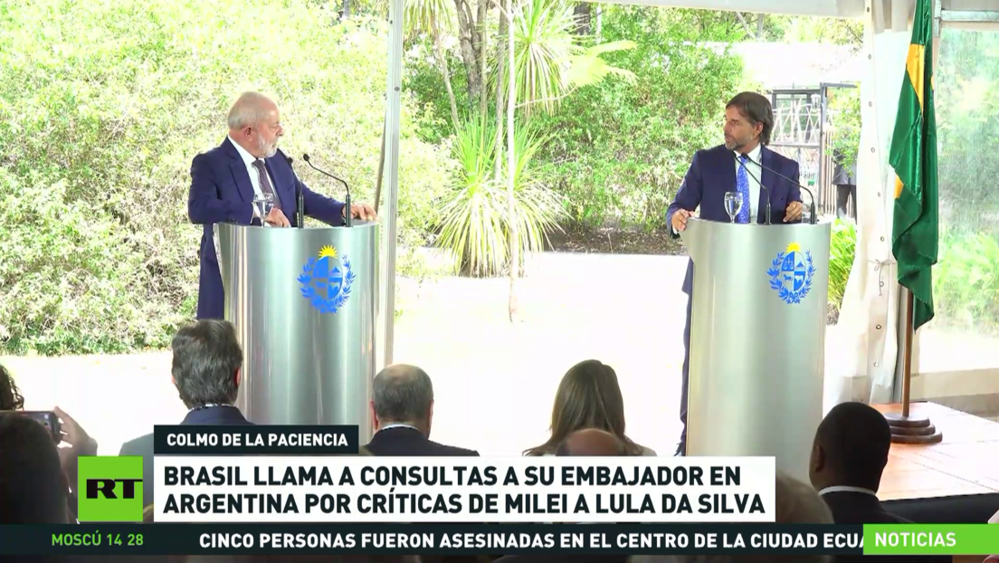 Brasil llama a consultas a su embajador en Argentina por críticas de Milei a Lula