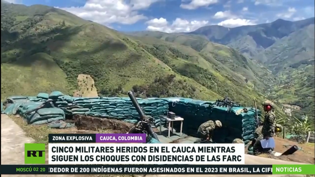 5 militares colombianos resultan heridos en nuevos choques con disidencias de las FARC en el Cauca