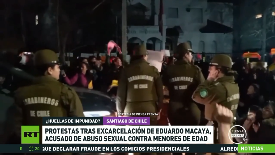 Protestas tras excarcelación de Eduardo Macaya, acusado de abuso sexual contra menores de edad en Chile