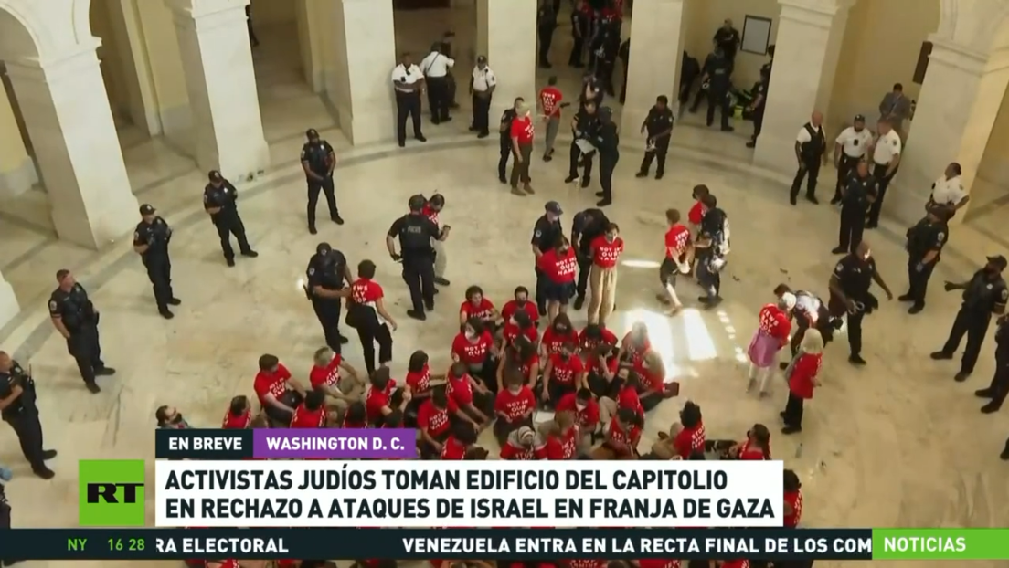 Activistas judíos toman el edificio del Capitolio en rechazo a ataques de Israel en la Franja de Gaza