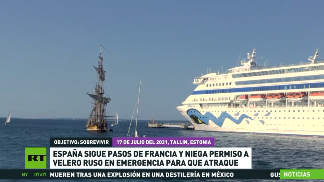 España sigue los pasos de Francia y niega permiso a velero ruso en emergencia para que atraque