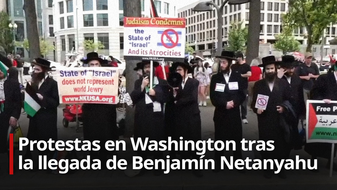VIDEO: Protestas en Washington tras la llegada de Netanyahu