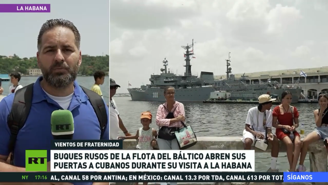 Cubanos hacen largas filas para ver buques de la Armada Rusa que visitan la isla