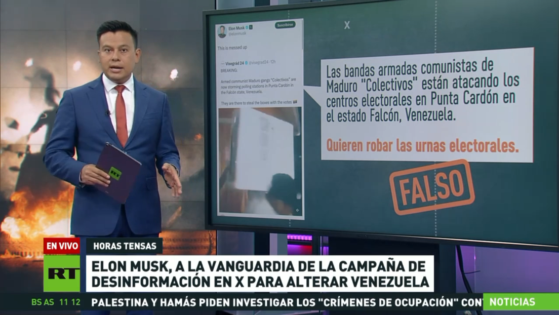 Elon Musk a la vanguardia de la campaña de desinformación en X sobre las elecciones en Venezuela