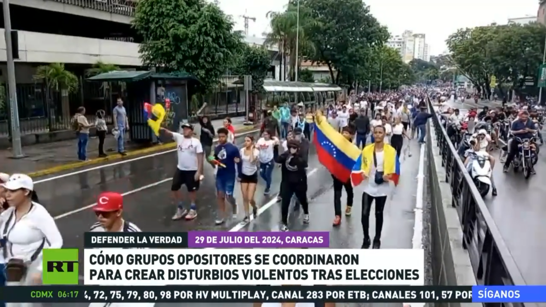 ¿Cómo grupos opositores se coordinaron para crear disturbios violentos tras las elecciones en Venezuela?