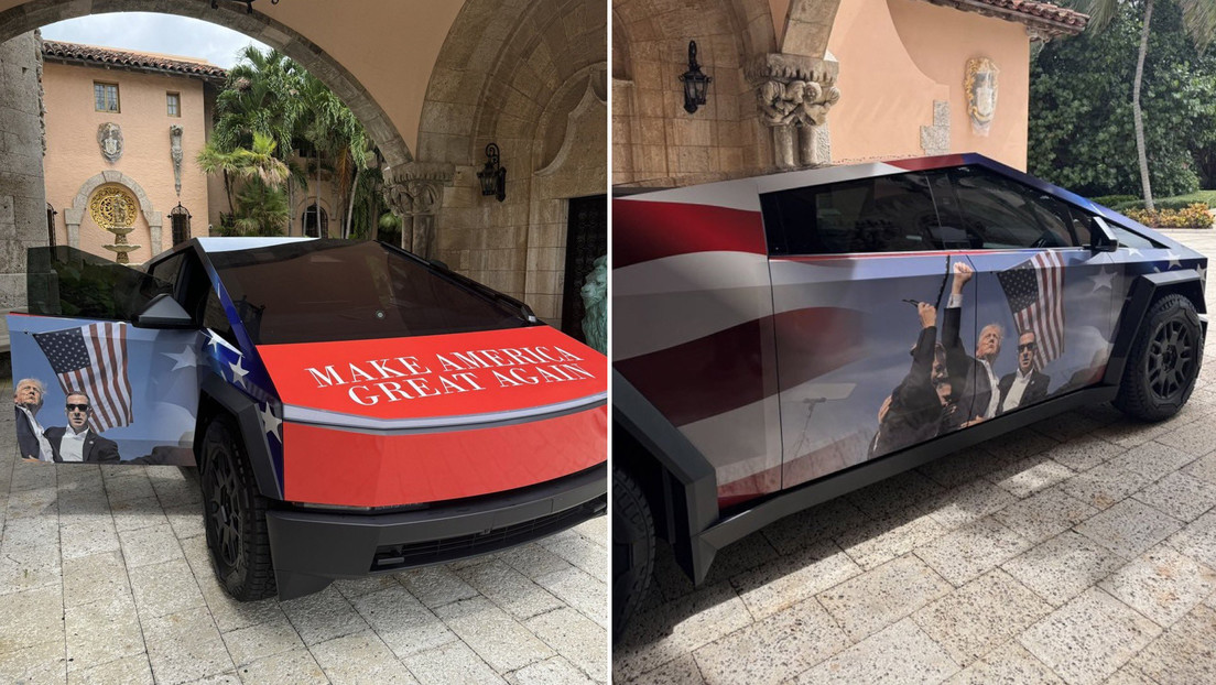 VIDEO: Trump recibe una Cybertruck de Tesla totalmente personalizada 