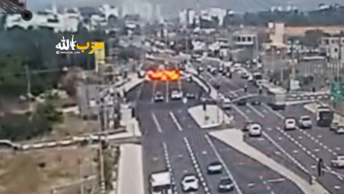 VIDEO: Misil israelí falla e impacta en plena carretera llena de coches