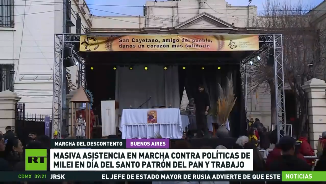 Masiva asistencia en marcha contra políticas de Milei en el día del santo patrón del pan y el trabajo