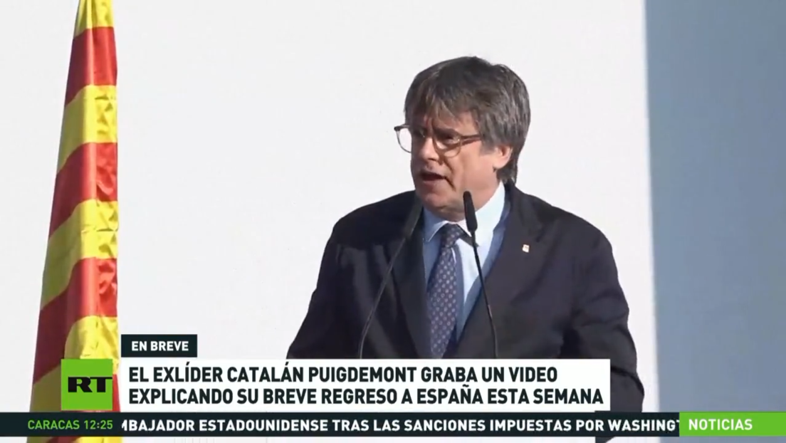 El exlíder catalán Puigdemont graba un video explicando su breve regreso a España esta semana