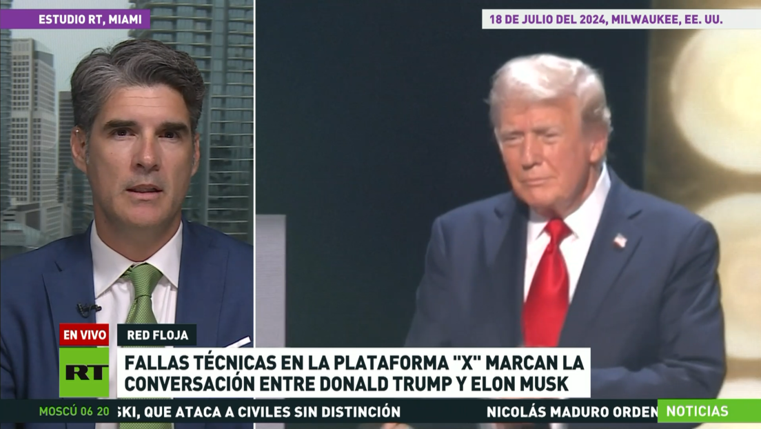 Fallas técnicas en X marcaron la conversación entre Trump y Musk