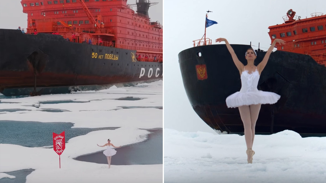 VIDEO: Una pasajera de un crucero interpreta 'El lago de los cisnes' sobre hielo en el Polo Norte