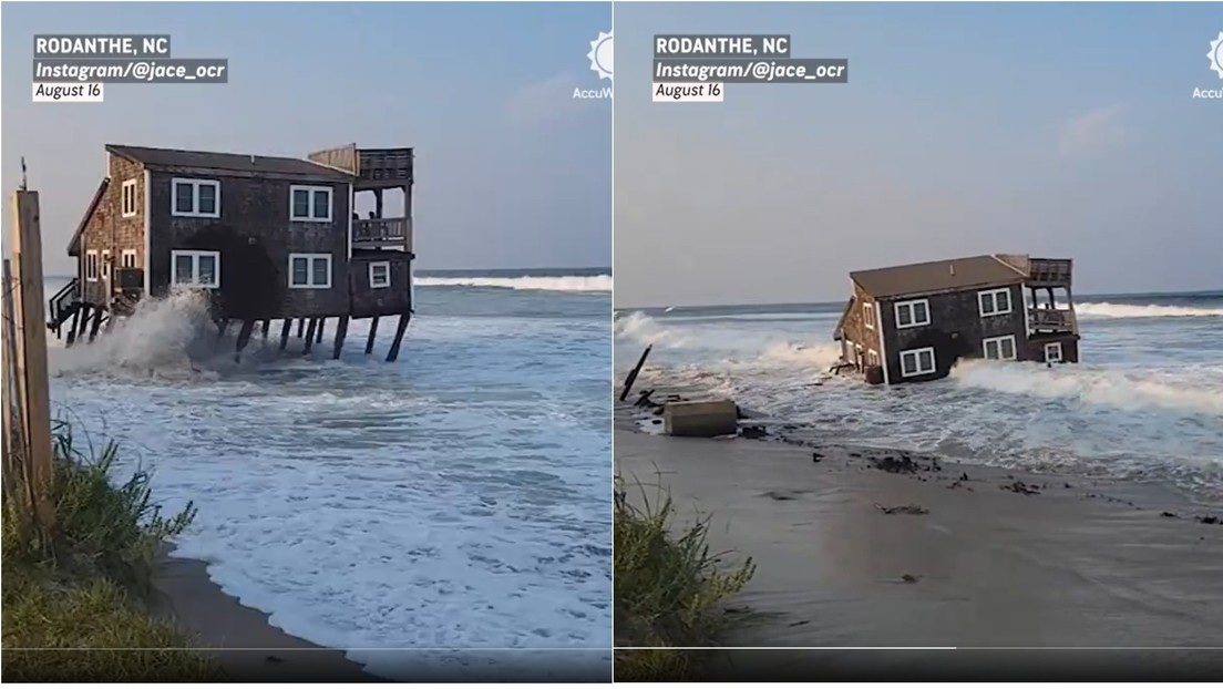 VIDEO: Casa en la costa es arrastrada al océano