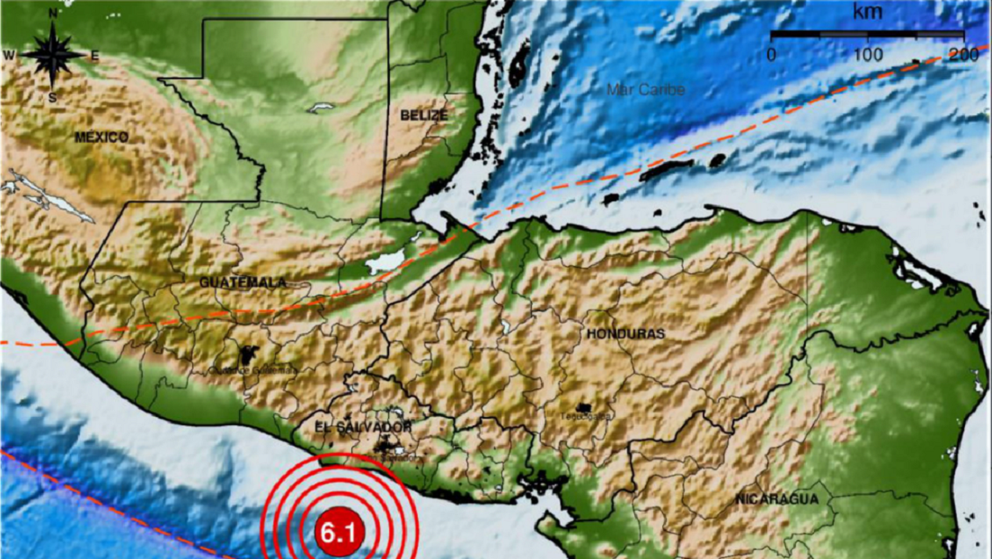 Un sismo de magnitud 6,1 sacude El Salvador