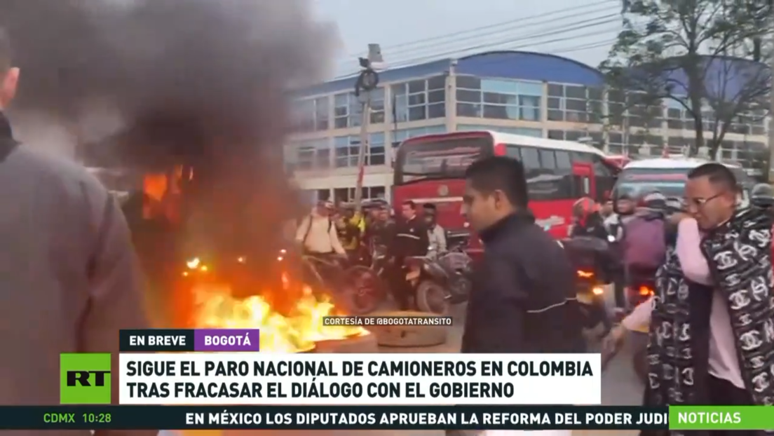 Sigue el paro nacional de camioneros en Colombia tras fracasar el diálogo con el Gobierno