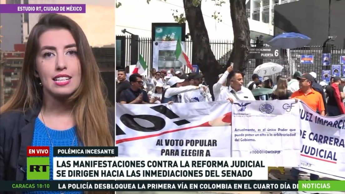 Manifestaciones contra la reforma judicial se dirigen a las inmediaciones del Senado mexicano