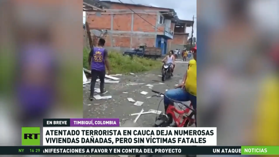 Atentado deja numerosas viviendas dañadas en el Cauca, Colombia, sin víctimas fatales