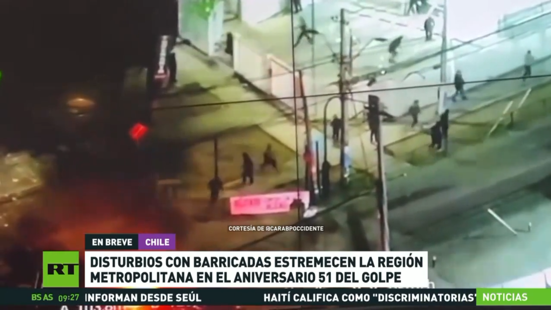 Disturbios con barricadas estremecen la región Metropolitana de Chile en el aniversario 51 del Golpe de Estado