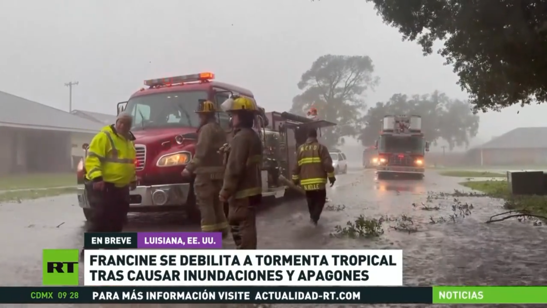 Francine se debilita a tormenta tropical tras causar inundaciones y apagones