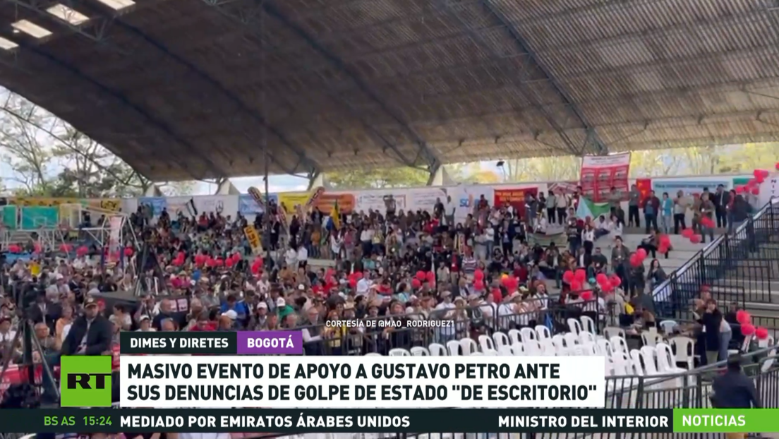 Masivo evento de apoyo a Gustavo Petro ante sus denuncias de golpe de Estado "de escritorio"