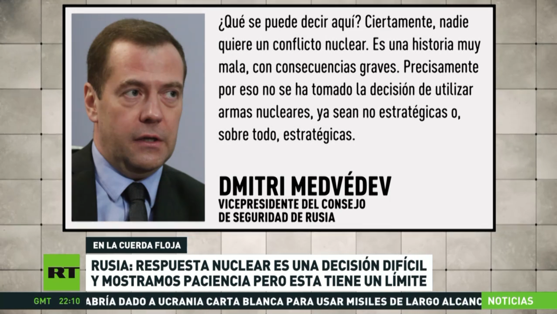 Rusia: La respuesta nuclear es una decisión difícil y mostramos paciencia, que tiene un límite