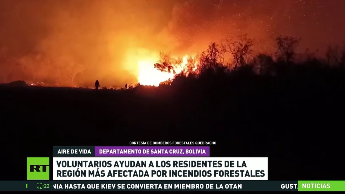 Voluntarios ayudan en Bolivia a residentes de Santa Cruz, la región más afectada por incendios forestales