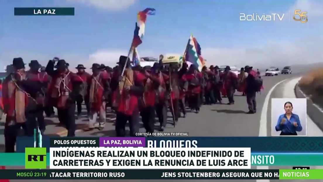 Indígenas en Bolivia emprenden bloqueo indefinido de carreteras y exigen renuncia de Luis Arce