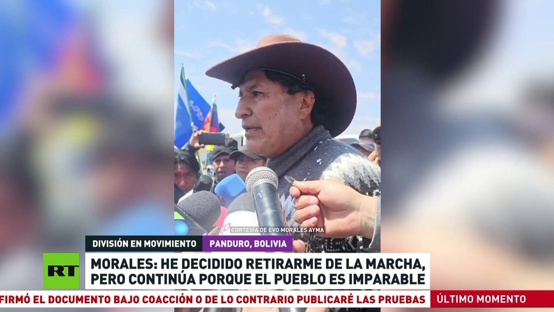 Evo Morales se retira de la marcha que convocó contra el Gobierno de Arce