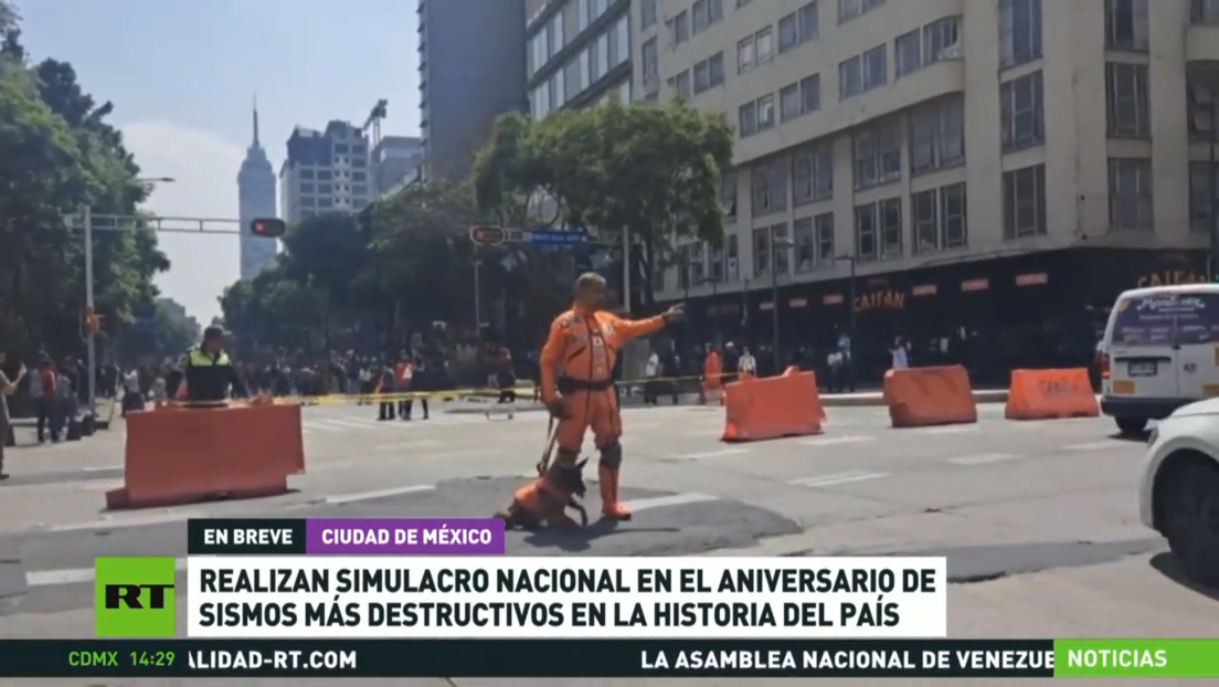 Realizan simulacro nacional en el aniversario de los sismos más destructivos en la historia de México