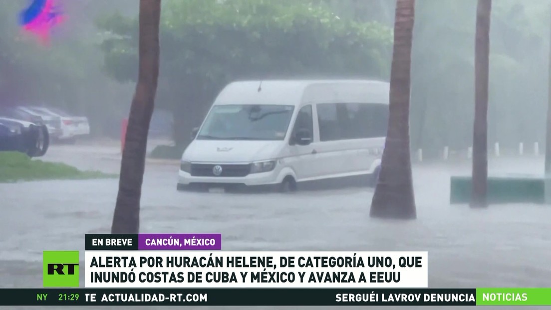 Alerta por el huracán Helene, de categoría uno, que inundó costas de Cuba y México y avanza a EE.UU.