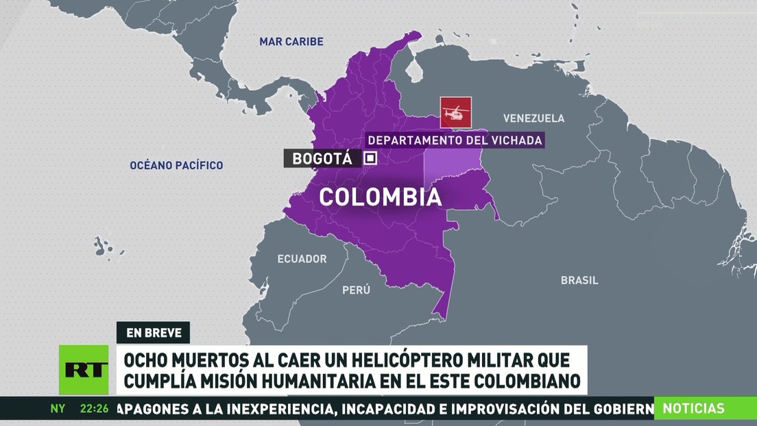 Ocho muertos al caer un helicóptero que realizaba una misión humanitaria en Colombia