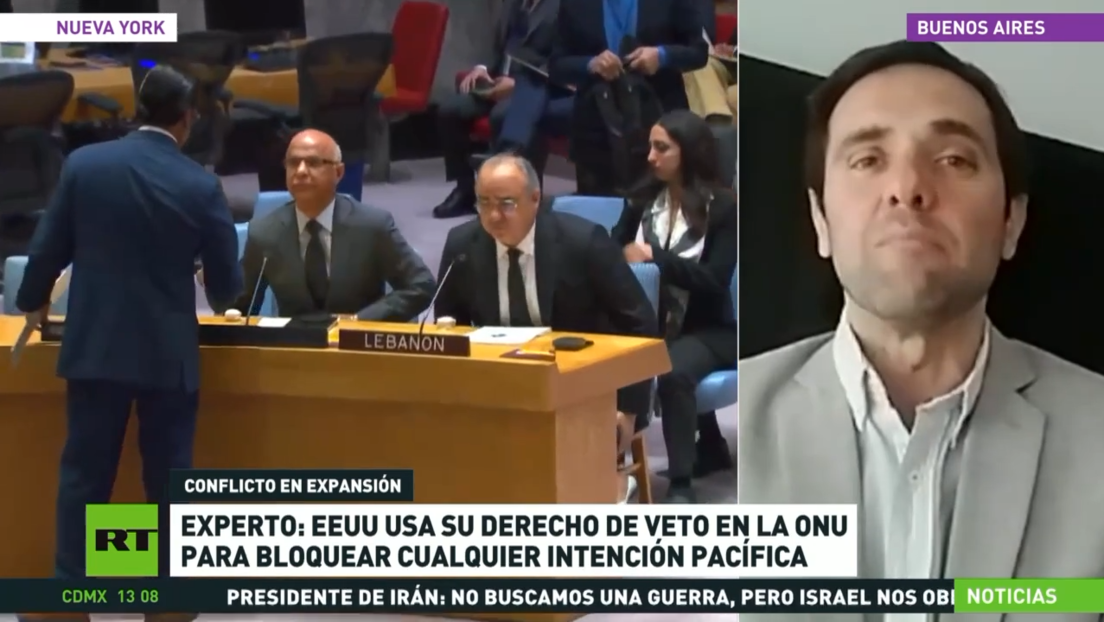 Experto: EE.UU. usa su derecho de veto en la ONU para bloquear cualquier intención pacífica en Oriente Medio