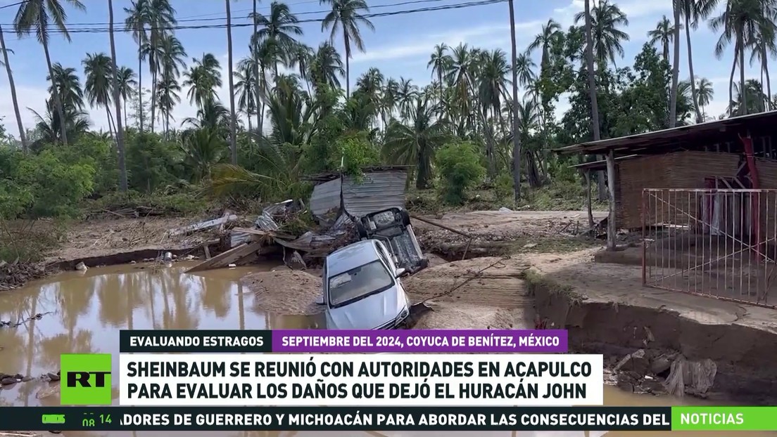 Sheinbaum se reunió con autoridades en Acapulco para evaluar los daños tras el huracán John